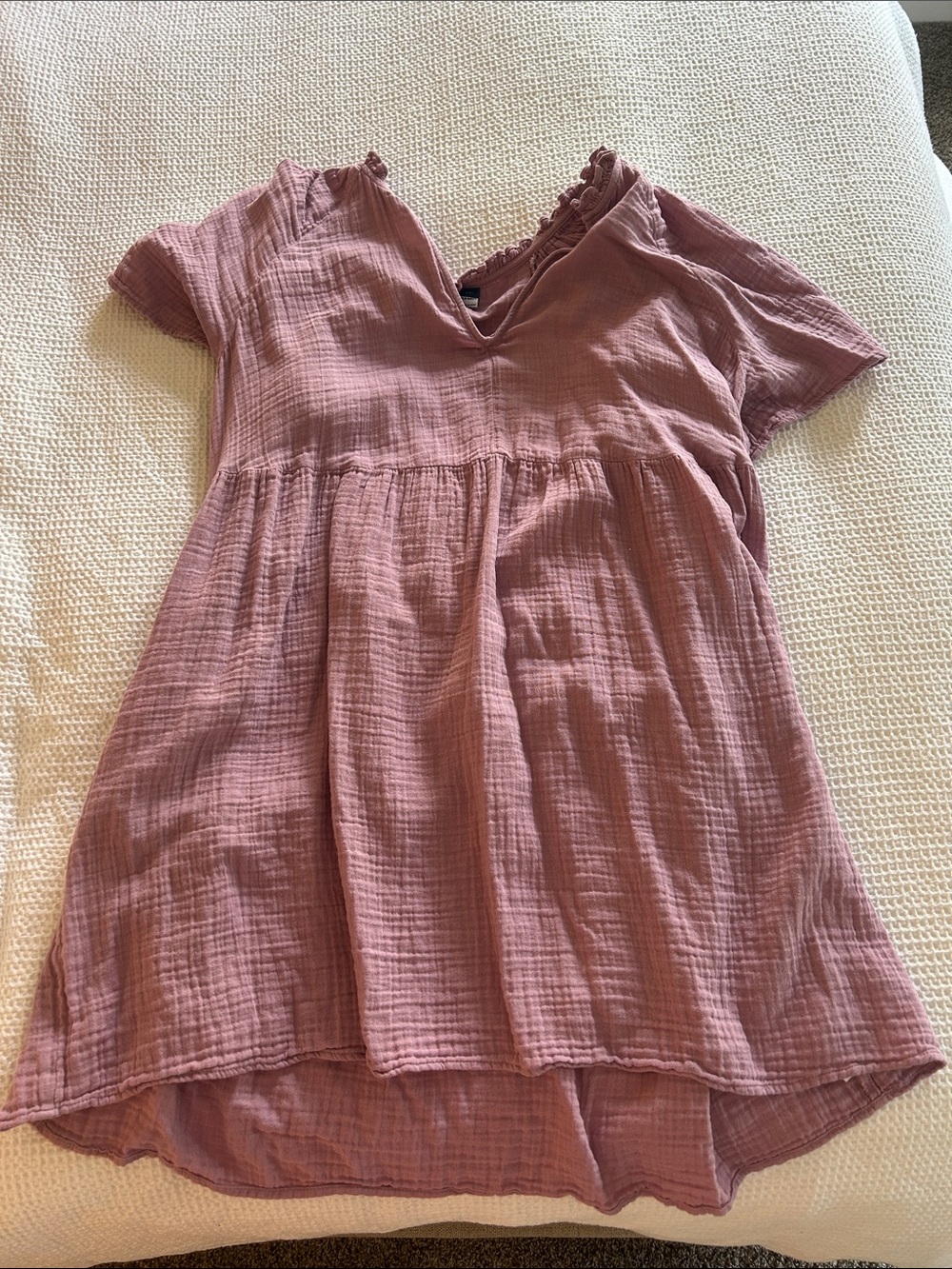 Old Navy Mauve Pink Textured Babydoll Dress